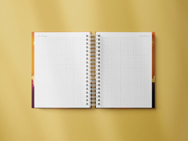 caderno personalizado A5 - pascoa - Jesus - aquele que cre em mim - miolo quadriculado transparente