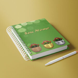 caderno personalizado A5 - pascoa - ovos com flores