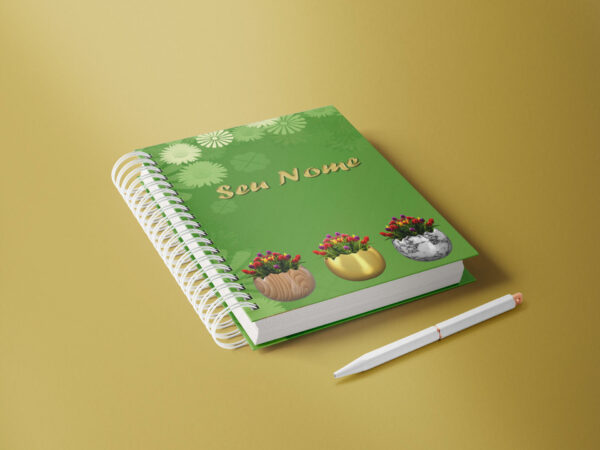 caderno personalizado A5 - pascoa - ovos com flores