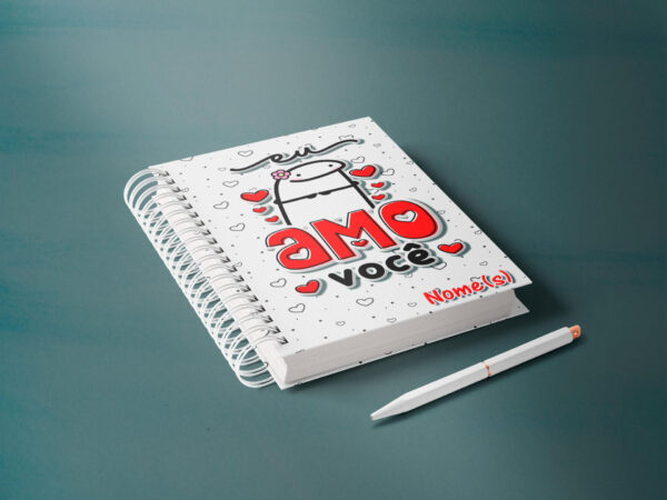 caderno personalizado A5 - dia dos namorados - flork - eu amo você