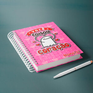 caderno personalizado A5 - dia dos namorados - flork - você coisou meu coração