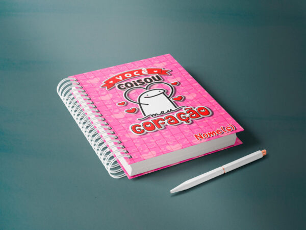 caderno personalizado A5 - dia dos namorados - flork - você coisou meu coração